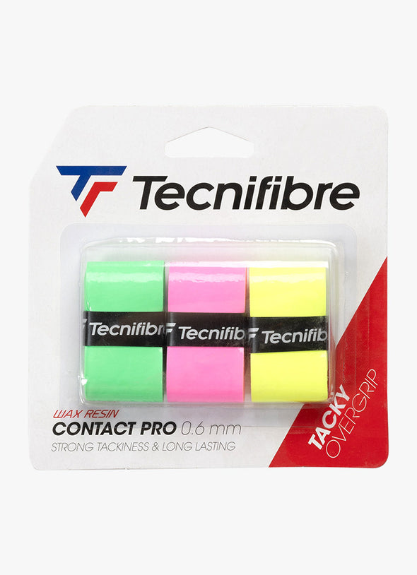 Tecnifibre Contact Pro Overgrip 3pk - Assorted Fluro